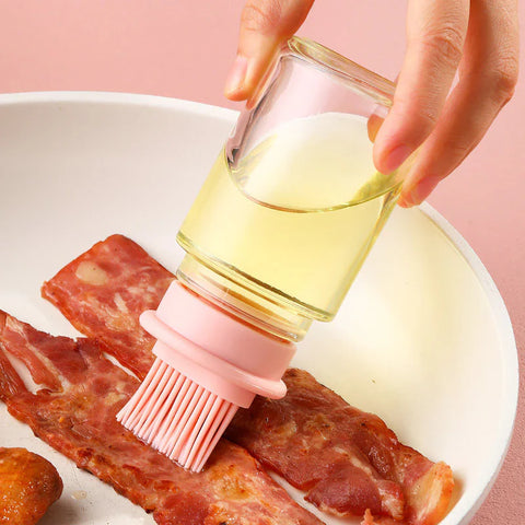 Portable Oil Bottle with Brush Silicone Barbecue Liquid Gadgets High-temperature Kitchen Baking Pastry Barbecue BBQ Tool Portable Oil Bottle with Brush Silicone Barbecue Liquid Gadgets High-temperature Kitchen Baking Pastry Barbecue BBQ Tool