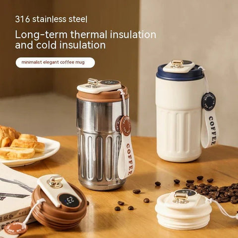 Smart Digital Thermal Bottle Portable Coffee Mug Stainless Steel Water Bottle In-Car Insulated Cup Keep Cold Vacuum Flasks 450ml Smart Digital Thermal Bottle Portable Coffee Mug Stainless Steel Water Bottle In-Car Insulated Cup Keep Cold Vacuum Flasks 450ml