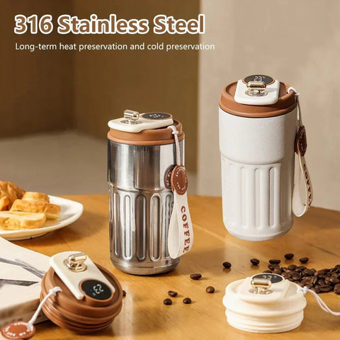 Smart Digital Thermal Bottle Portable Coffee Mug Stainless Steel Water Bottle In-Car Insulated Cup Keep Cold Vacuum Flasks 450ml Smart Digital Thermal Bottle Portable Coffee Mug Stainless Steel Water Bottle In-Car Insulated Cup Keep Cold Vacuum Flasks 450ml