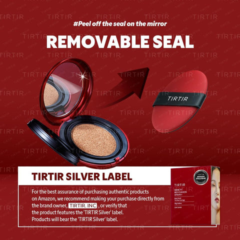 TIRTIR Mask Fit Red Cushion Foundation | Japan's No.1 Choice for Glass skin, Long-Lasting, Lightweight, Buildable Coverage, Semi-Matte (17C Porcelain, 0.63 Fl Oz (Pack of 1))