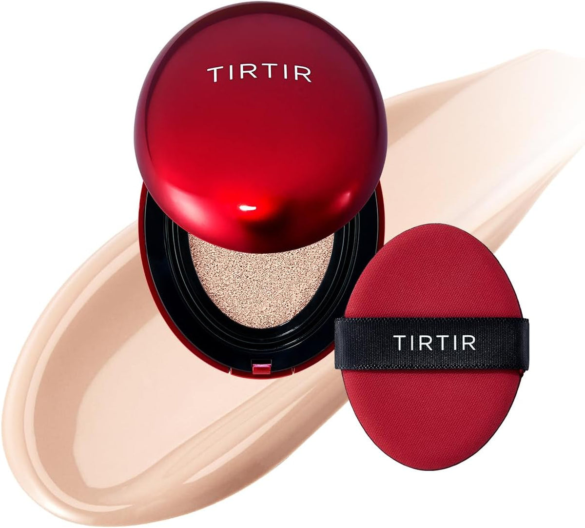 TIRTIR [*Mini Size*] Mask Fit Red Cushion Foundation | Long-Lasting, Lightweight, Buildable Coverage, Semi-Matte Finish, Korean Cushion Foundation (17C Porcelain, 0.15 Fl Oz)