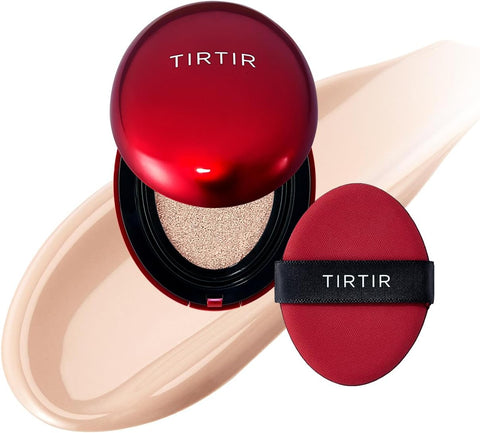TIRTIR [*Mini Size*] Mask Fit Red Cushion Foundation | Long-Lasting, Lightweight, Buildable Coverage, Semi-Matte Finish, Korean Cushion Foundation (17C Porcelain, 0.15 Fl Oz)