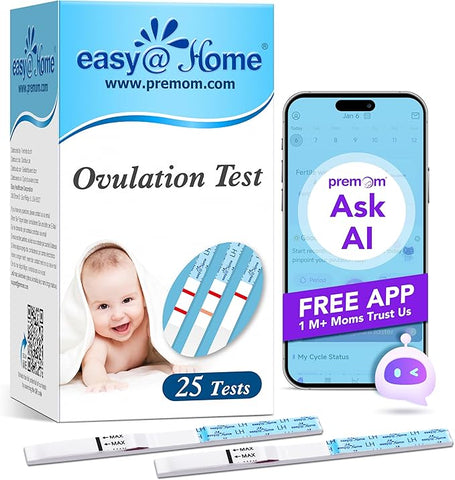 Easy@Home 25 Ovulation (LH) Urine Test Strips, 25 LH Tests